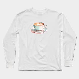 Cappuccino Heart Art Long Sleeve T-Shirt